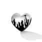 Black-Silver Heart - Charm