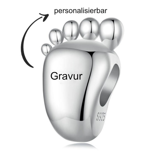 Babyfüßchen mit Gravierung - Charm