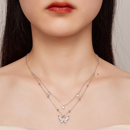 Butterfly multi-row - necklace