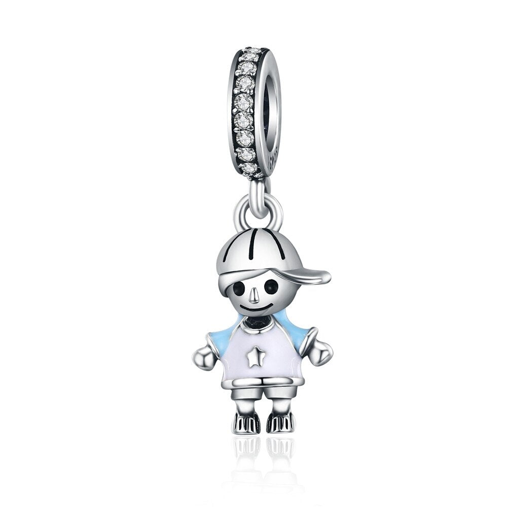 little boy with cap - charms pendant