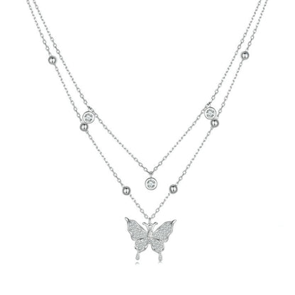 Butterfly multi-row - necklace