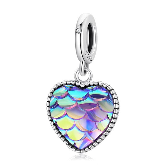 Heart scale - charm pendant