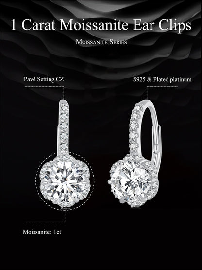 Glowing Flower - Moissanite Earrings (1ct)