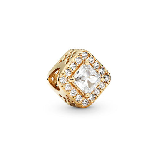 sparkling square gold - Charm