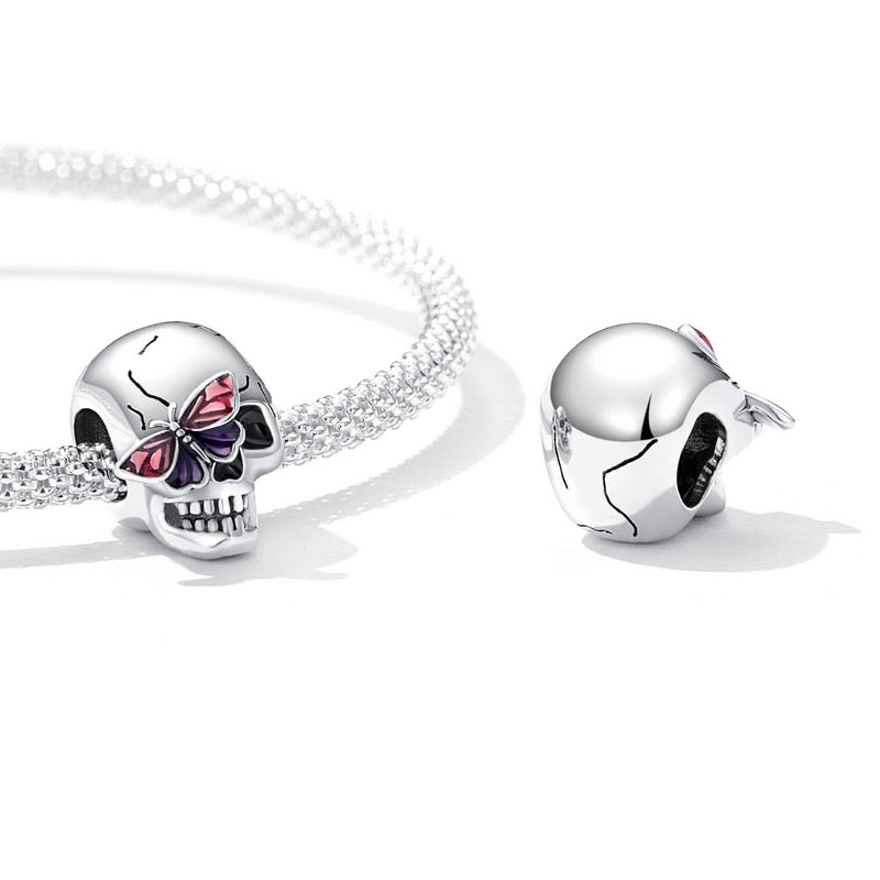 Skull with Butterfly - Charm