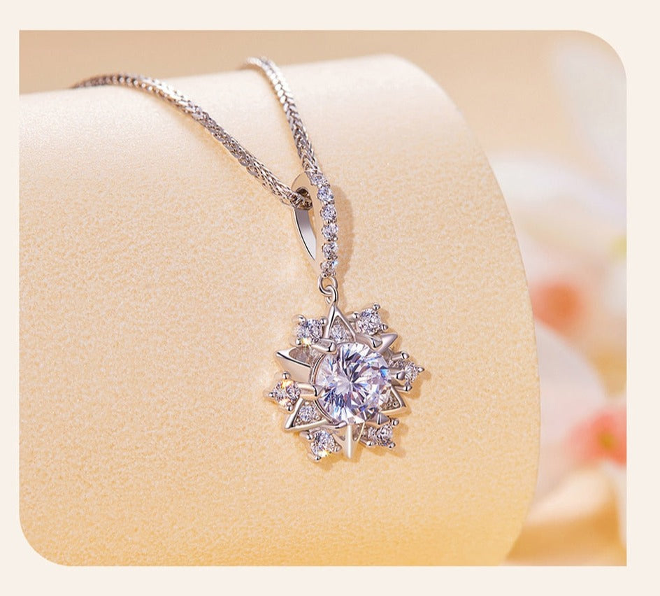 SET: Eisblume - Moissanite Ohrringe & Halskette (1ct)