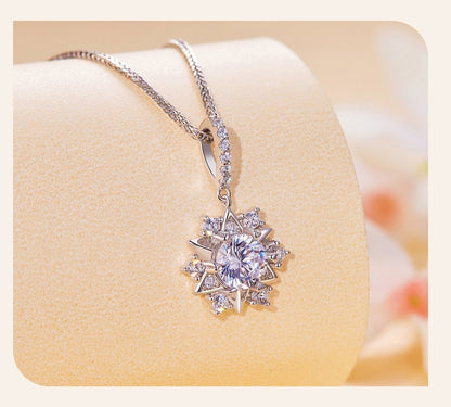 SET: Frost Flower - Moissanite Earrings &amp; Necklace (1ct)