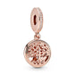 Tree of life medallion rosé - charm pendant