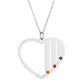 Name Necklace Heart with Birthstone - Necklace